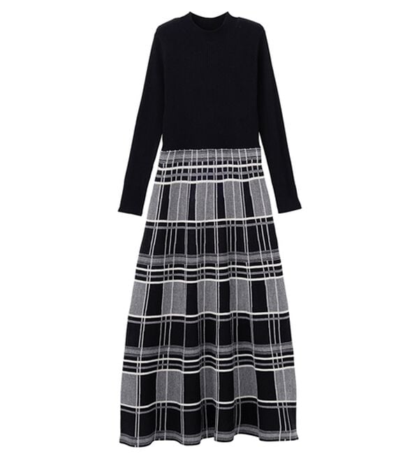 RANAN（ラナン）の「チェックジャカードニットワンピース（ニットワンピース）」｜詳細画像