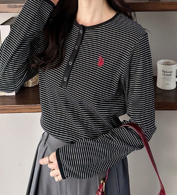 GeeRA（ジーラ）の「【U.S.POLOASSN】ワッフルヘンリーネックカットソー（カットソー）」｜詳細画像