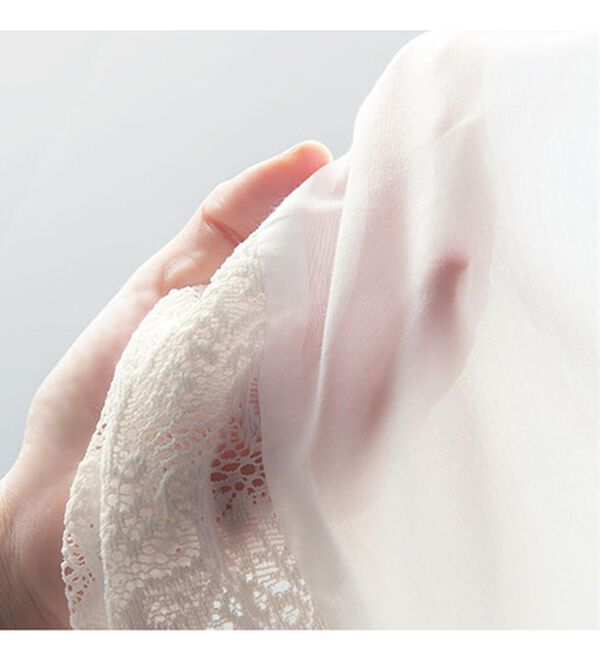 VINNO（ヴィノ）の「綿シルク・レース切替シアーブラウス（ブラウス）」｜詳細画像