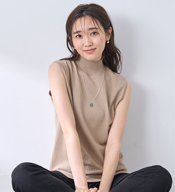 BELLUNA（ベルーナ）の「Ｔシャツが苦手な方に！ひんやり綿混ニットＴ【選べるデザイン】（ニット・セーター）」｜詳細画像