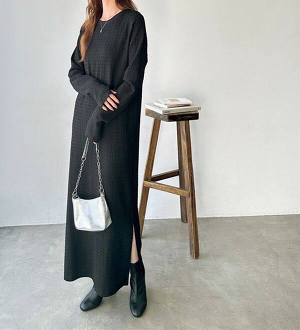 GeeRA（ジーラ）の「全骨格対応！選べるネックジャガードワンピ―ス（カットソーワンピース）」｜詳細画像