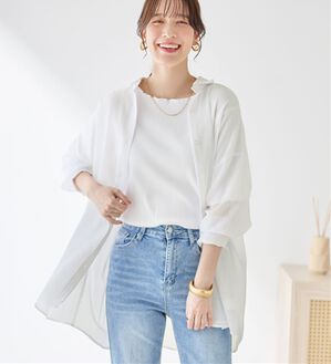 Viola e Viola（ヴィオラ エ ヴィオラ）の「シアーゆったりシャツ（シャツ）」｜オフホワイト