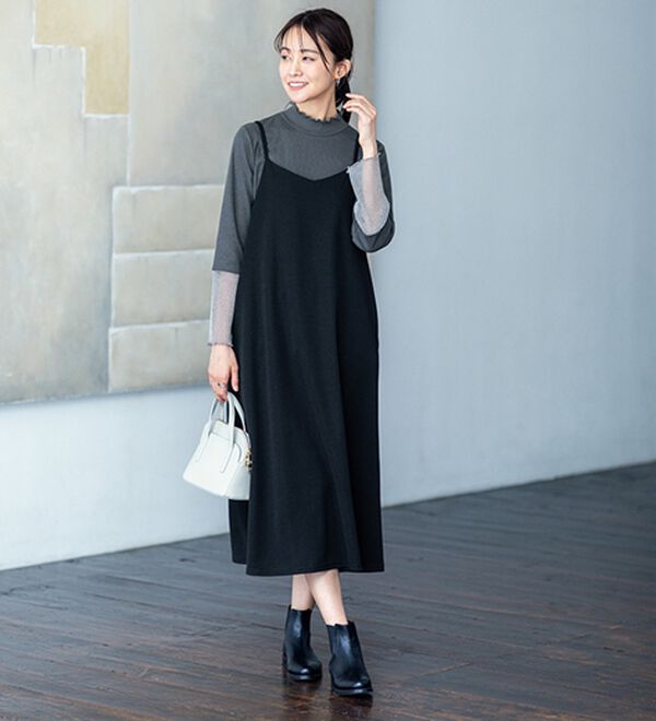 BELLUNA（ベルーナ）の「【2点セット】袖切替プルオーバー付ワンピアンサンブル（その他ワンピース）」｜詳細画像