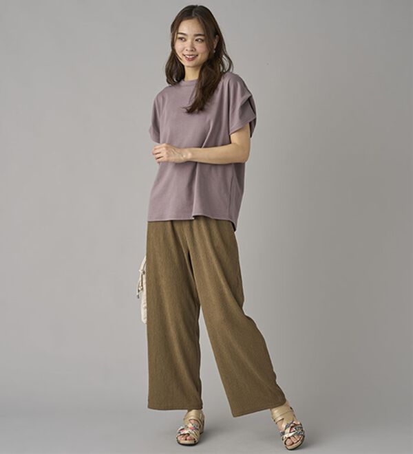 BELLUNA（ベルーナ）の「楊柳サラサラ素材イージーパンツ（フルレングスパンツ）」｜詳細画像