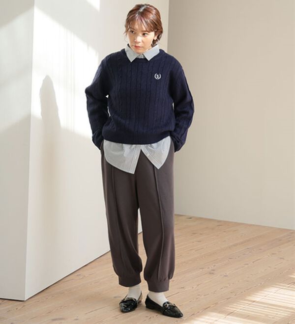 A HAPPY MARILYN（アハッピーマリリン）の「【Ｌ～８Ｌ】暖かシャギーで下半身の冷え対策！裏起毛 裏シャギーパンツ（フルレングスパンツ）」｜詳細画像