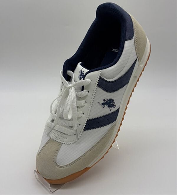 「＜Ｕ．Ｓ．ＰＯＬＯ　ＡＳＳＮ＞お出かけが楽しくなるレトロ　スニーカー（メンズスニーカー）」｜ホワイトネイビー