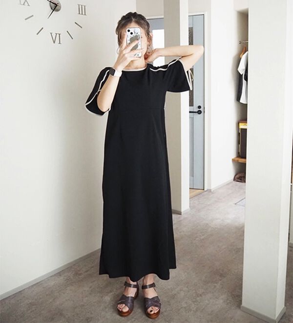 GeeRA（ジーラ）の「スリット入りフレアースリーブワンピース（その他ワンピース）」｜詳細画像