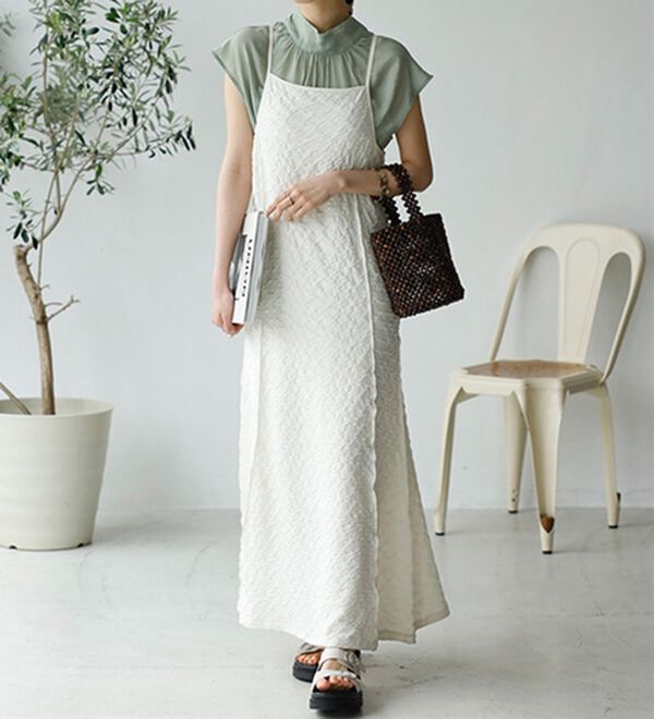 GeeRA（ジーラ）の「ぽこぽこカットジャカードキャミワンピース（その他ワンピース）」｜詳細画像