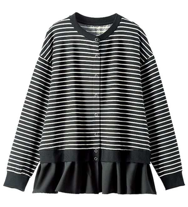 BELLUNA（ベルーナ）の「裏起毛素材ドッキングカーディガン（その他カーディガン）」｜詳細画像