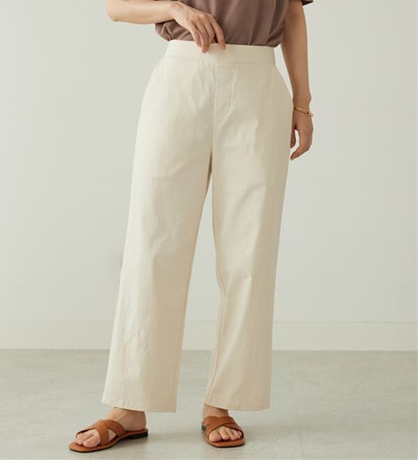 BELLUNA（ベルーナ）の「のびのびストレッチ美脚ストレートパンツ（ワイドパンツ・ガウチョ）」｜詳細画像