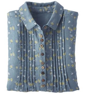 BELLUNA（ベルーナ）の「綿１００％ダブルガーゼブラウス（ブラウス）」｜とび花(セージ)