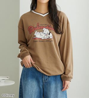 BELLUNA（ベルーナ）の「＜Ｄｉｓｎｅｙ＞【１０１匹わんちゃん】裏毛Ｖネックトレーナー（カットソー）」｜モカ