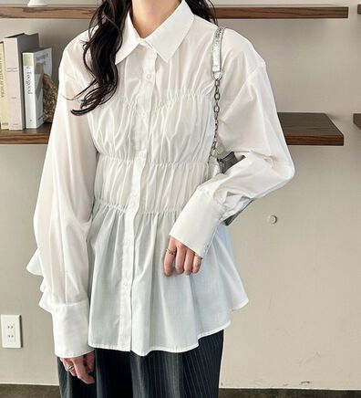 GeeRA（ジーラ）の「シャーリングビスチェデザインシャツ（シャツ）」