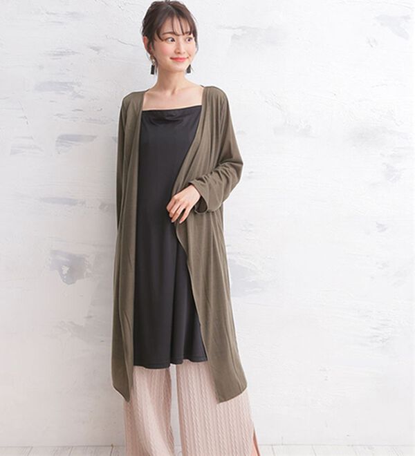 A HAPPY MARILYN（アハッピーマリリン）の「【Ｍ～８Ｌ】サイズ追加！！ＵＶカット 長袖 トッパー カーディガン（ニットカーディガン）」｜詳細画像