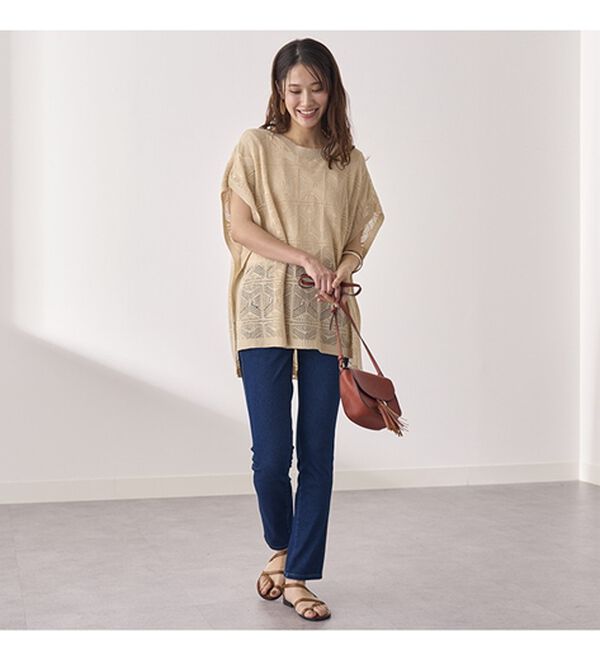 BELLUNA（ベルーナ）の「ヒンヤリニットデニムスキニーパンツ（フルレングスパンツ）」｜詳細画像