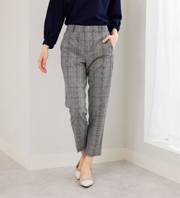 BELLUNA（ベルーナ）の「サマ見え！美脚テーパードパンツ（テーパードパンツ）」｜ターコイズ系チェック