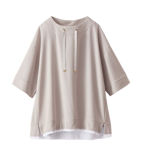 BELLUNA（ベルーナ）の「ワイドネックデザイン重ね着風プルオーバー（カットソー）」｜詳細画像