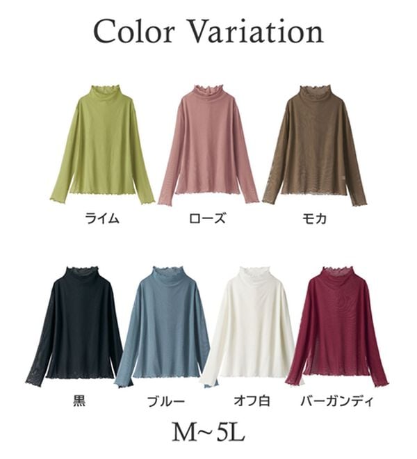 BELLUNA（ベルーナ）の「《重ねて楽しむ！》シアー素材ボトルネックプルオーバー（カットソー）」｜詳細画像