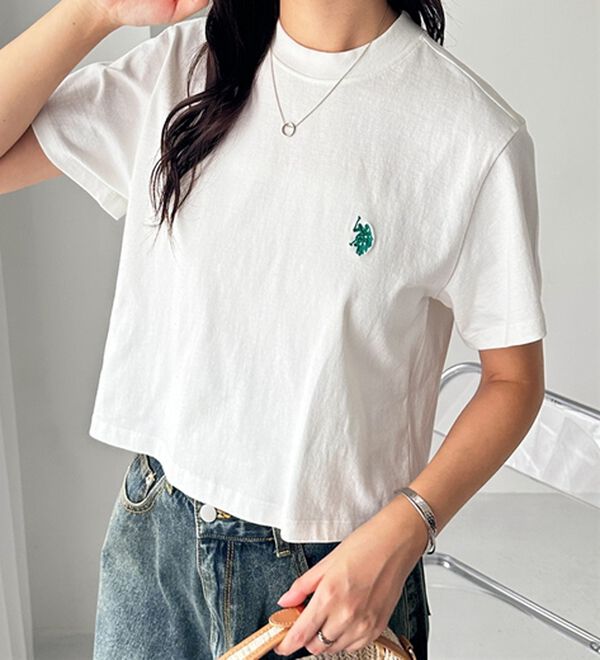 GeeRA（ジーラ）の「【Ｕ．Ｓ．　ＰＯＬＯ　ＡＳＳＮ．】ショート丈Ｔシャツ（Tシャツ）」｜詳細画像