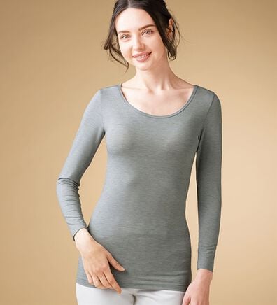 LAVIENNE（ラヴィエンヌ）の「＋５．２度のあったかインナー　ベリーヒート　クルーネック９分袖（肌着・インナーウェア）」