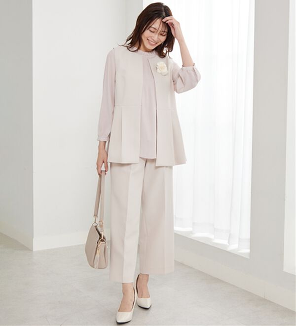 BELLUNA（ベルーナ）の「＜Ｃ／Ｓ＞ノーカラーペプラムジレ（ベスト）」｜詳細画像