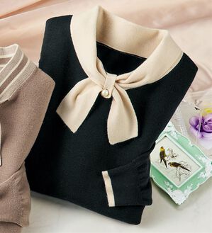 ルフラン（ルフラン）の「選べる衿デザインニット（ニット・セーター）」｜黒