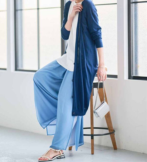 RANAN（ラナン）の「ロング丈Ｖネックニットカーデ（ニットカーディガン）」｜詳細画像