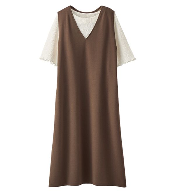 BELLUNA（ベルーナ）の「Ｖネックジャンパースカートアンサンブル（チュニック）」｜詳細画像