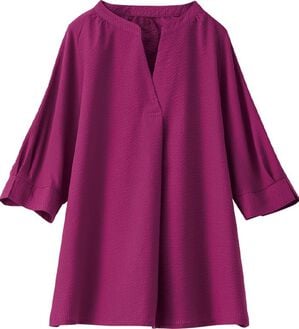 BELLUNA（ベルーナ）の「サッカー素材スキッパーブラウス（ブラウス）」｜詳細画像