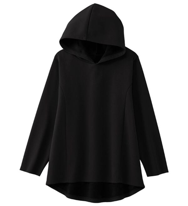 alotta（アロッタ）の「あったか上品フレアーパーカー（パーカー）」｜ブラック
