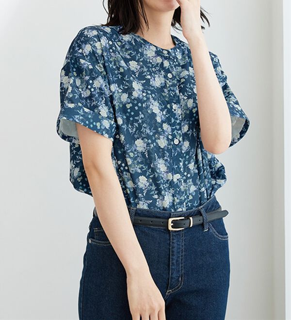 BELLUNA（ベルーナ）の「〈日比谷花壇〉バンドカラーチュニック（チュニック）」｜詳細画像