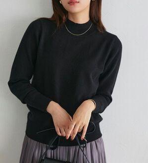 Pierrot（ピエロ）の「プレミアムカシミヤタッチハイネックニット（ニット・セーター）」｜ブラック