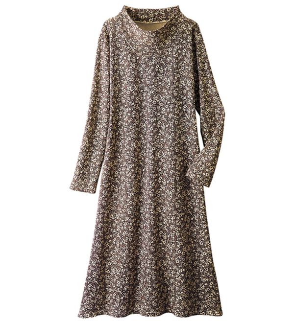 「【２色組】お出かけにも便利♪あったかロングワンピース（ロングワンピース）」｜詳細画像