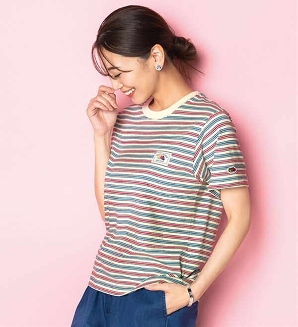 BELLUNA（ベルーナ）の「【ＦＲＵＩＴ　ＯＦ　ＴＨＥ　ＬＯＯＭ】カジュアルボーダーＴシャツ（カットソー）」｜アイボリーボーダー