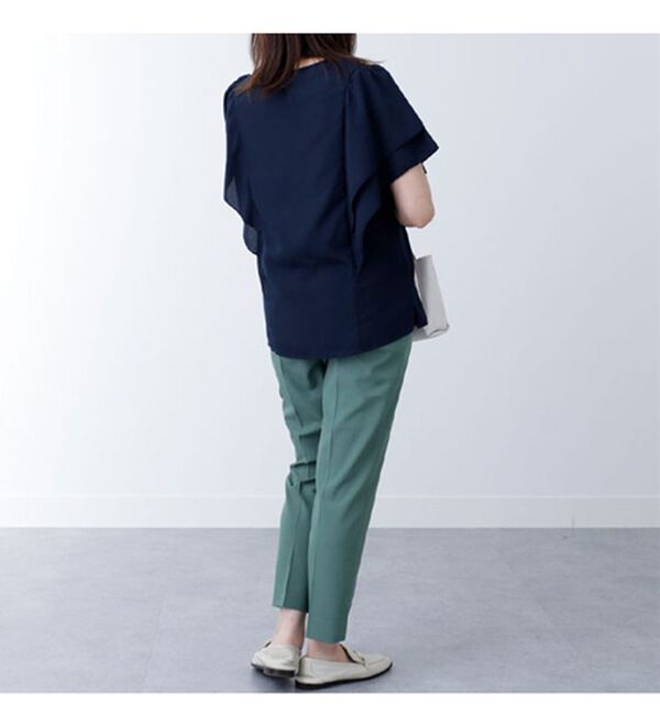 BELLUNA（ベルーナ）の「ビンテージ調素材袖フリルブラウス（ブラウス）」｜詳細画像