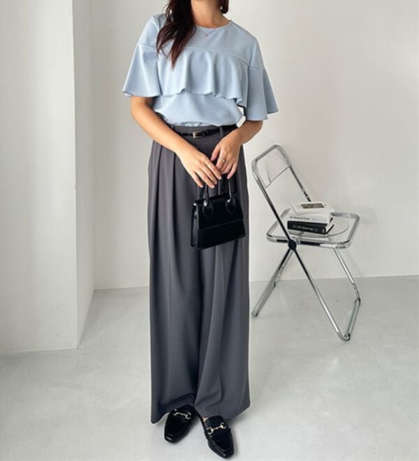 GeeRA（ジーラ）の「ラッフルフリルフレアースリーブＴブラウス（ブラウス）」｜詳細画像