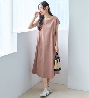 Viola e Viola（ヴィオラ エ ヴィオラ）の「【選べる２丈】綿１００％タック使いワンピース＜Ｓ～４Ｌ＞（チュニックワンピース）」｜ピンク