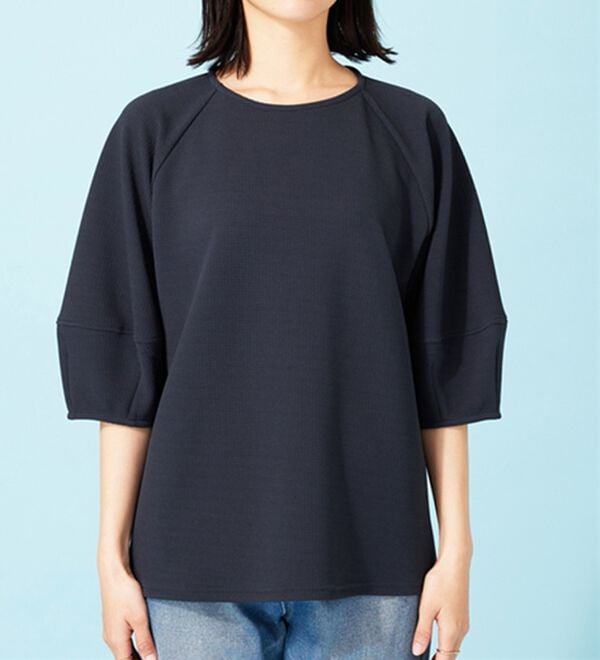 BELLUNA（ベルーナ）の「ポコポコ素材ランタンスリーブプルオーバー（カットソー）」｜詳細画像