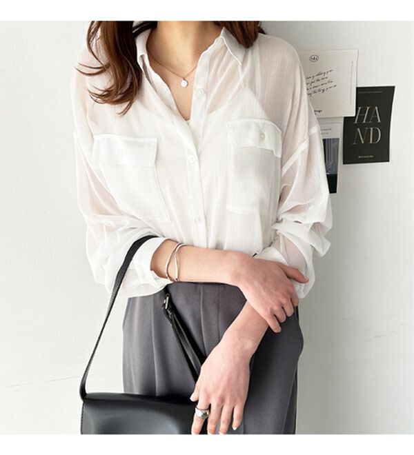 GeeRA（ジーラ）の「オーバーサイズシアー楊柳シャツ（シャツ）」｜詳細画像