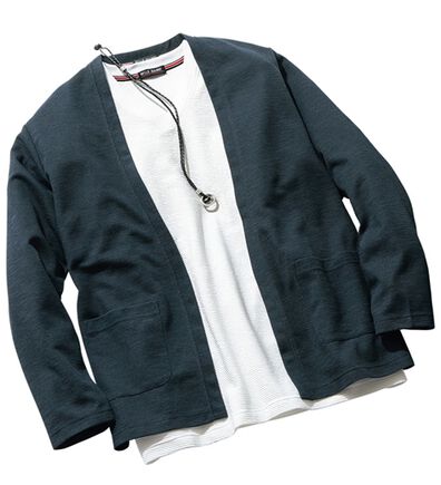 「大人のアクセ付カーデアンサンブル（メンズカーディガン）」