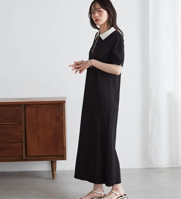 RANAN（ラナン）の「ダブルカラーポロニットワンピース（その他ワンピース）」｜詳細画像