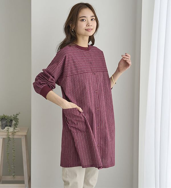 BELLUNA（ベルーナ）の「着回し３通り！綿１００％ハウスチュニック（チュニック）」｜詳細画像