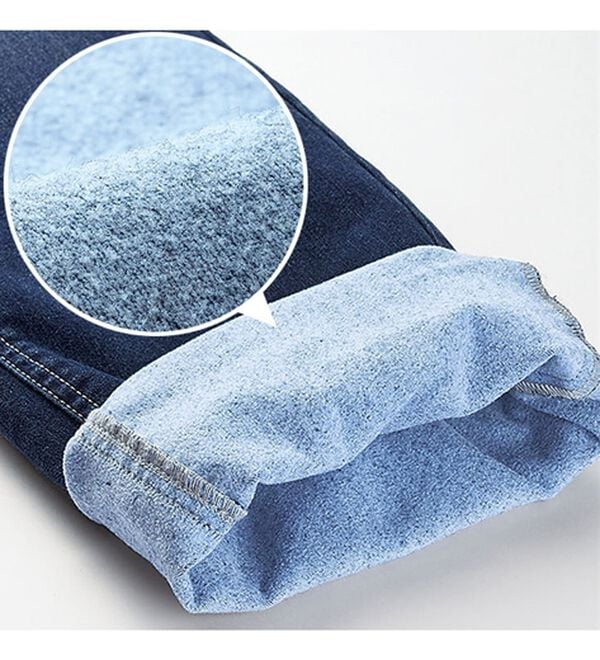 BELLUNA（ベルーナ）の「【暖かデニム】ふんわり裏起毛ストレッチスリムジーンズ（フルレングスパンツ）」｜詳細画像