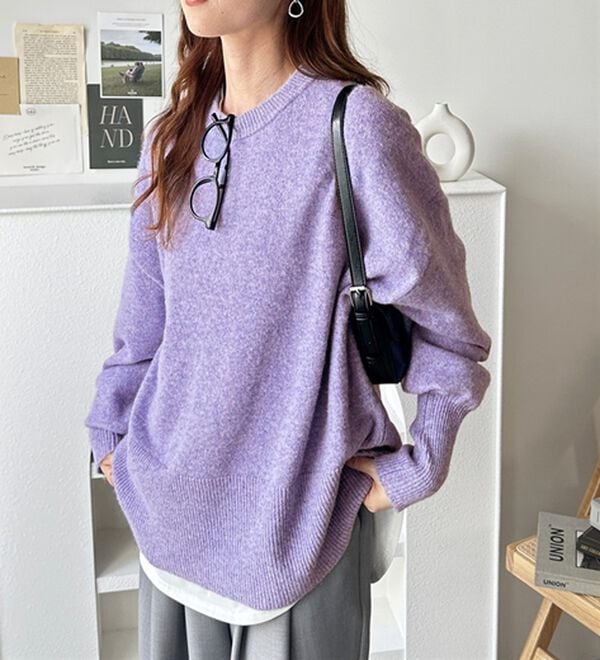 GeeRA（ジーラ）の「ゆるっと柔らか！袖ボリュームメランジニット（ニット・セーター）」｜詳細画像