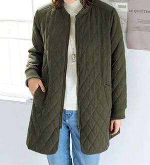 ルフラン（ルフラン）の「キルトステッチ使いロングブルゾン＜キャリーノ＞（ブルゾン）」｜カーキ