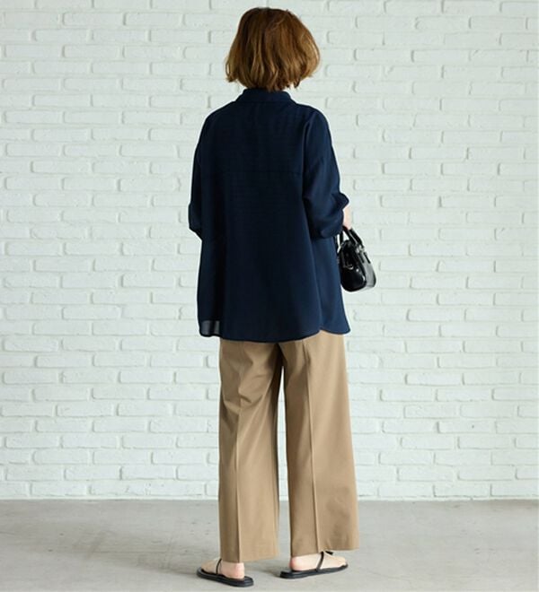 BELLUNA（ベルーナ）の「イージーケア！とろみ素材ビッグシャツ（シャツ）」｜詳細画像