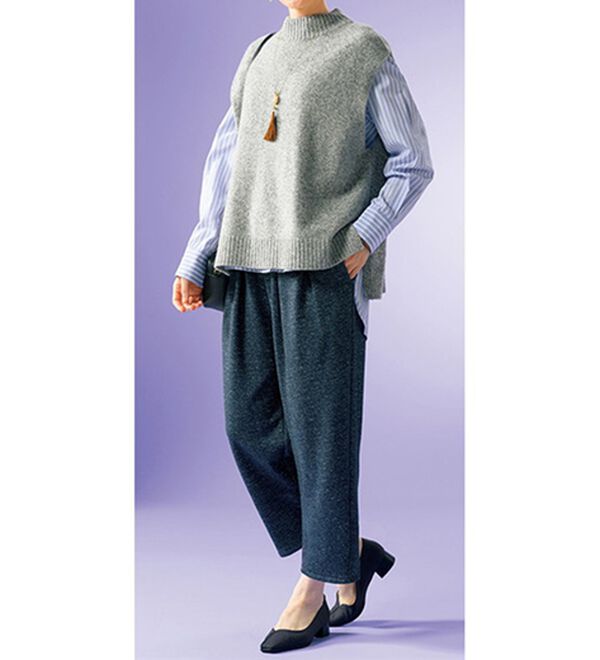 ルフラン（ルフラン）の「【３本組】裏ふわっとぽかぽかツイード調ゆったりパンツ（フルレングスパンツ）」｜詳細画像