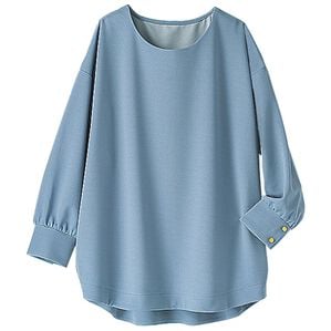 BELLUNA（ベルーナ）の「ストレッチ素材シンプルブラウス（ブラウス）」｜ブルー