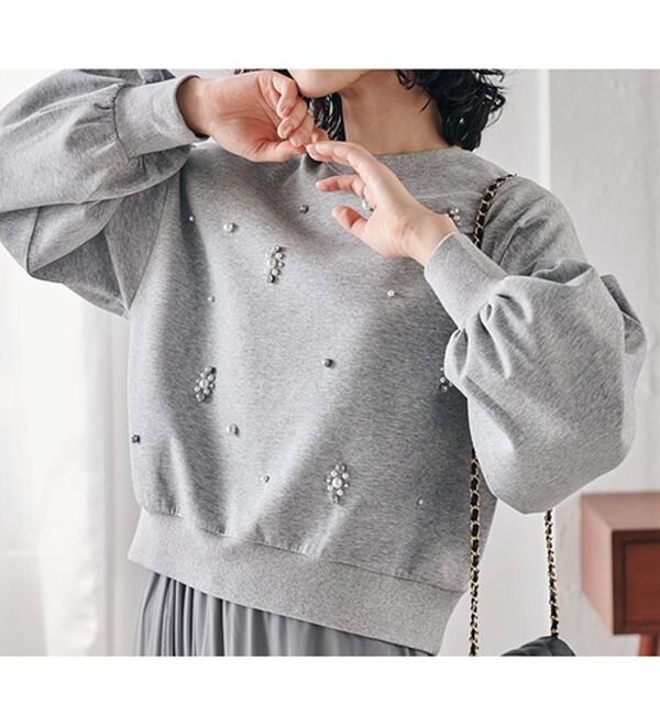 RANAN（ラナン）の「ビジュー使いボリューム袖プルオーバー（カットソー）」｜詳細画像