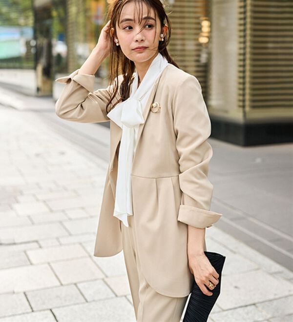 RANAN（ラナン）の「＜２点セット＞ラウンドヘムジャケットセットアップ（パンツスーツ）」｜詳細画像